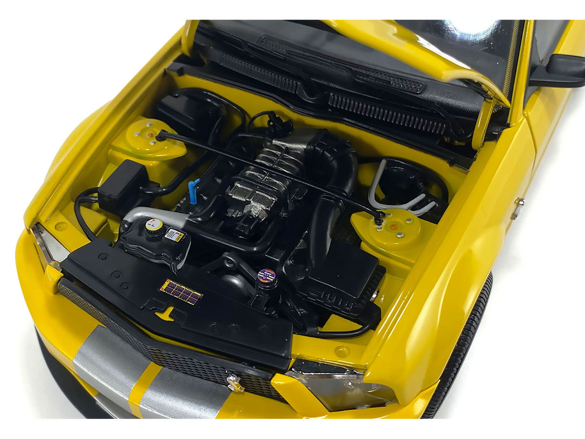 2007 Ford Shelby GT500 Yellow with Silver Stripes "Shelby Collectibles" Series 1/18 Diecast Model Car by ACME LuxuryLifeWay Online Store