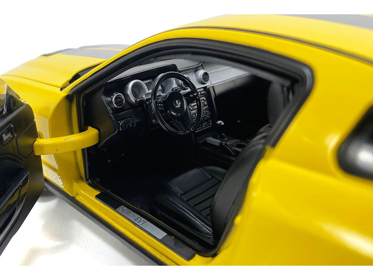 2007 Ford Shelby GT500 Yellow with Silver Stripes "Shelby Collectibles" Series 1/18 Diecast Model Car by ACME LuxuryLifeWay Online Store