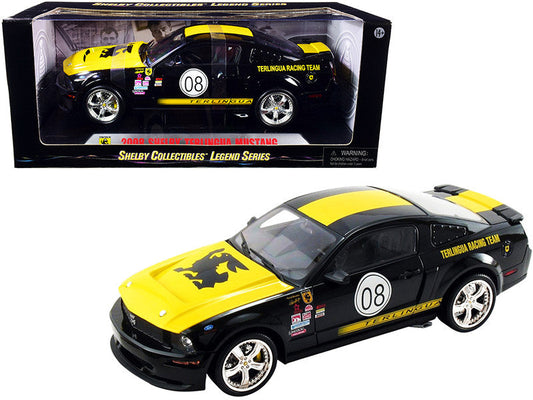 2008 Ford Shelby Mustang #08 "Terlingua" Black and Yellow "Shelby Collectibles Legend" Series 1/18 Diecast Model Car by Shelby Collectibles LuxuryLifeWay Online Store