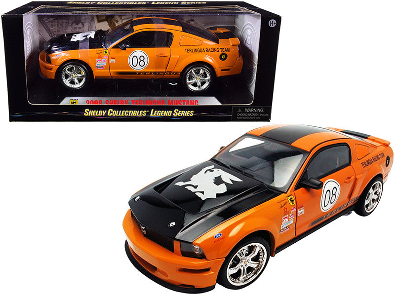 2008 Ford Shelby Mustang #08 "Terlingua" Orange and Black "Shelby Collectibles Legend" Series 1/18 Diecast Model Car by Shelby Collectibles LuxuryLifeWay Online Store