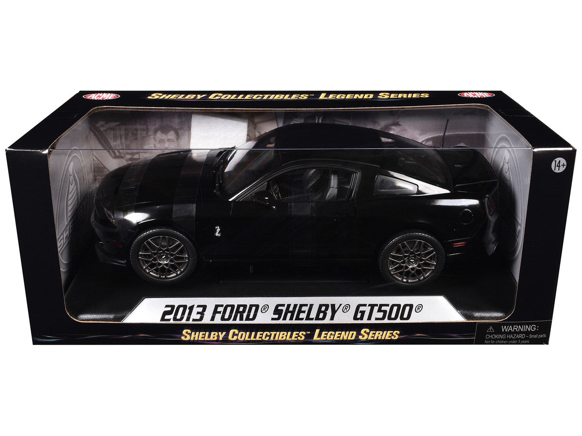 2013 Ford Shelby Mustang Cobra GT500 SVT Black with Black Stripes 1/18 Diecast Car Model by Shelby Collectibles LuxuryLifeWay Online Store