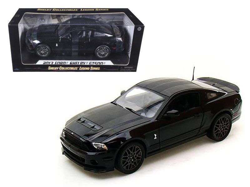 2013 Ford Shelby Mustang Cobra GT500 SVT Black with Black Stripes 1/18 Diecast Car Model by Shelby Collectibles LuxuryLifeWay Online Store