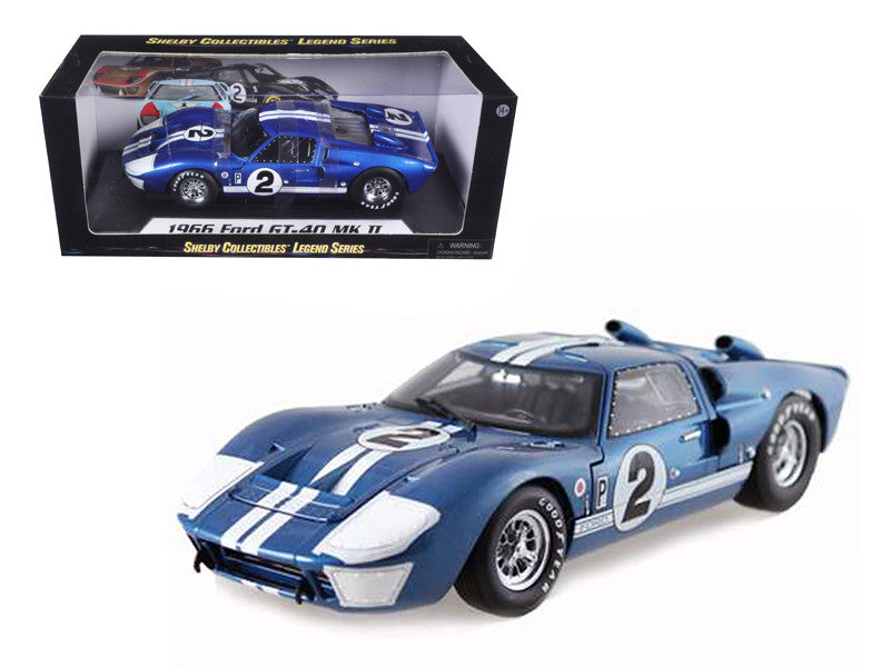 1966 Ford GT40 GT 40 Mark II #2 Blue 12 Hours of Sebring 1/18 Diecast Car Model by Shelby Collectibles LuxuryLifeWay Online Store