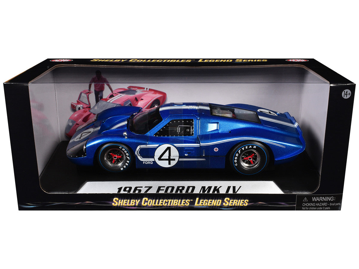 Ford GT MK IV #4 Blue L. Ruby - D. Hulme 24 Hours of Le Mans (1967) 1/18 Diecast Model Car by Shelby Collectibles LuxuryLifeWay Online Store