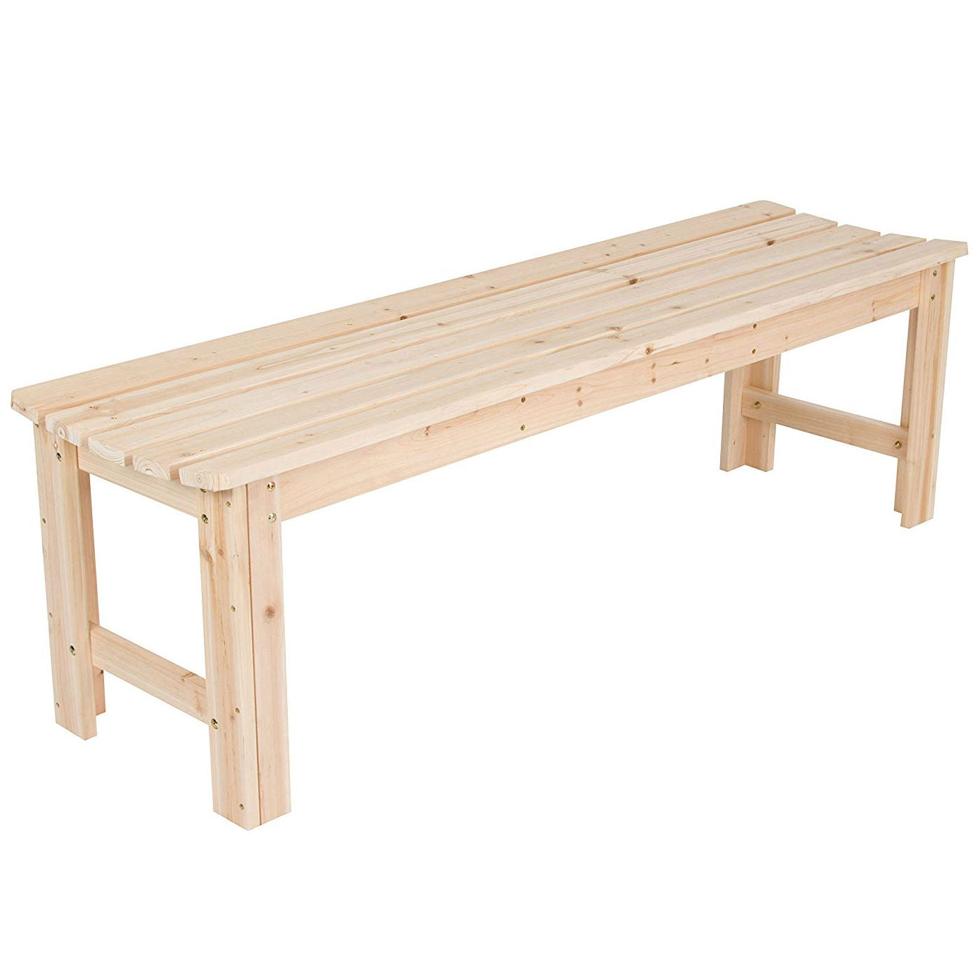 5-Ft Backless Garden Bench in Natural Yellow Cedar Wood LuxuryLifeWay Online Store