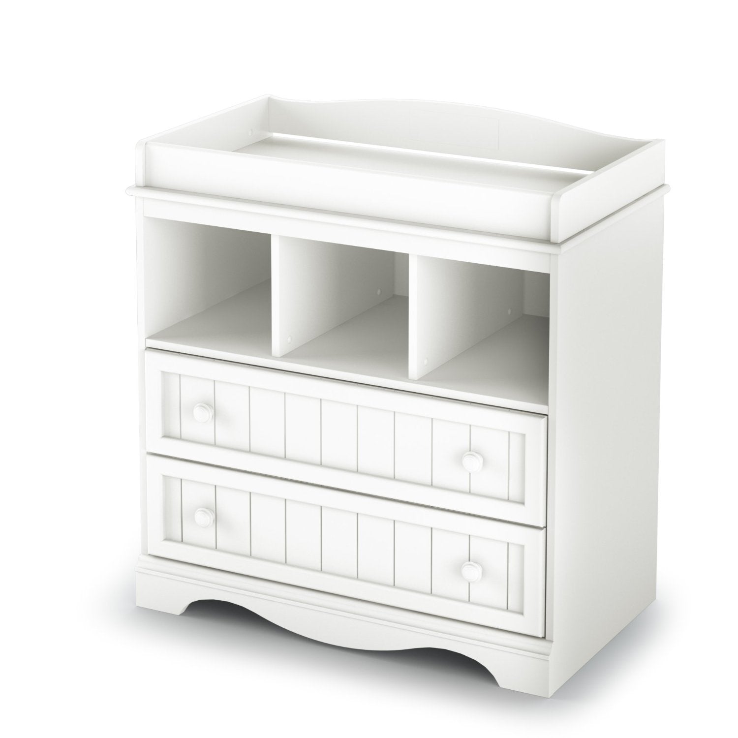 White Wood Baby Diaper Changing Table with 2 Drawers LuxuryLifeWay Online Store