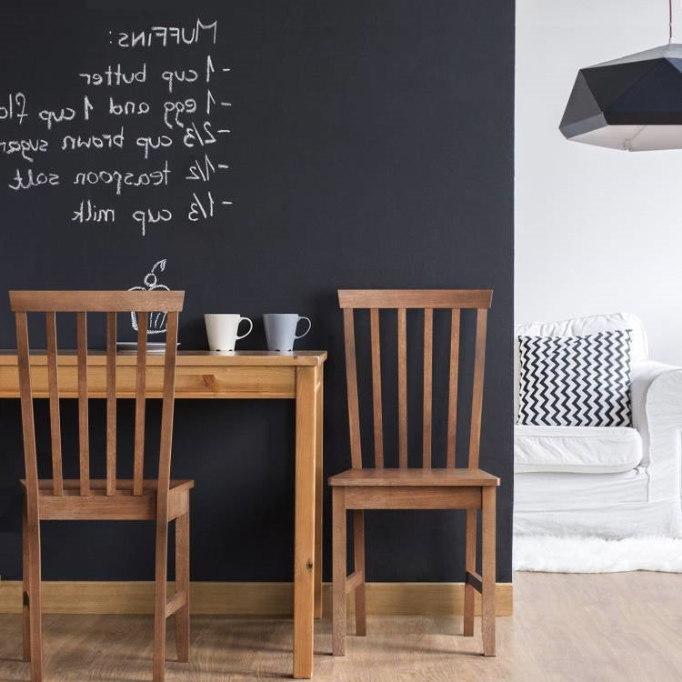 Set of 2 Solid Wood Armless Mission Style Dining Chairs in Walnut Brown Finish LuxuryLifeWay Online Store