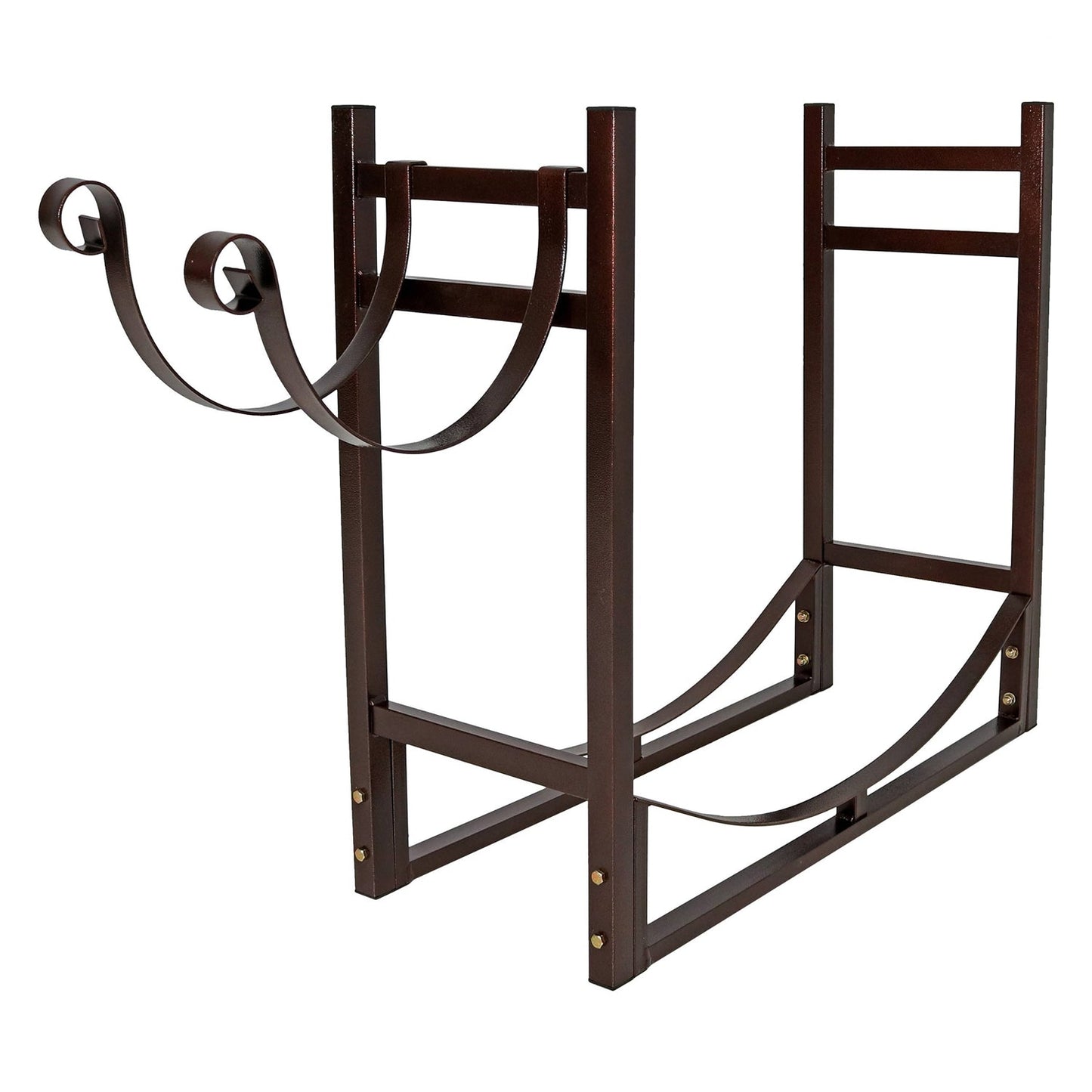 Bronze Metal Indoor/Outdoor Firewood Log Rack with Removeable Kindle Holder LuxuryLifeWay Online Store