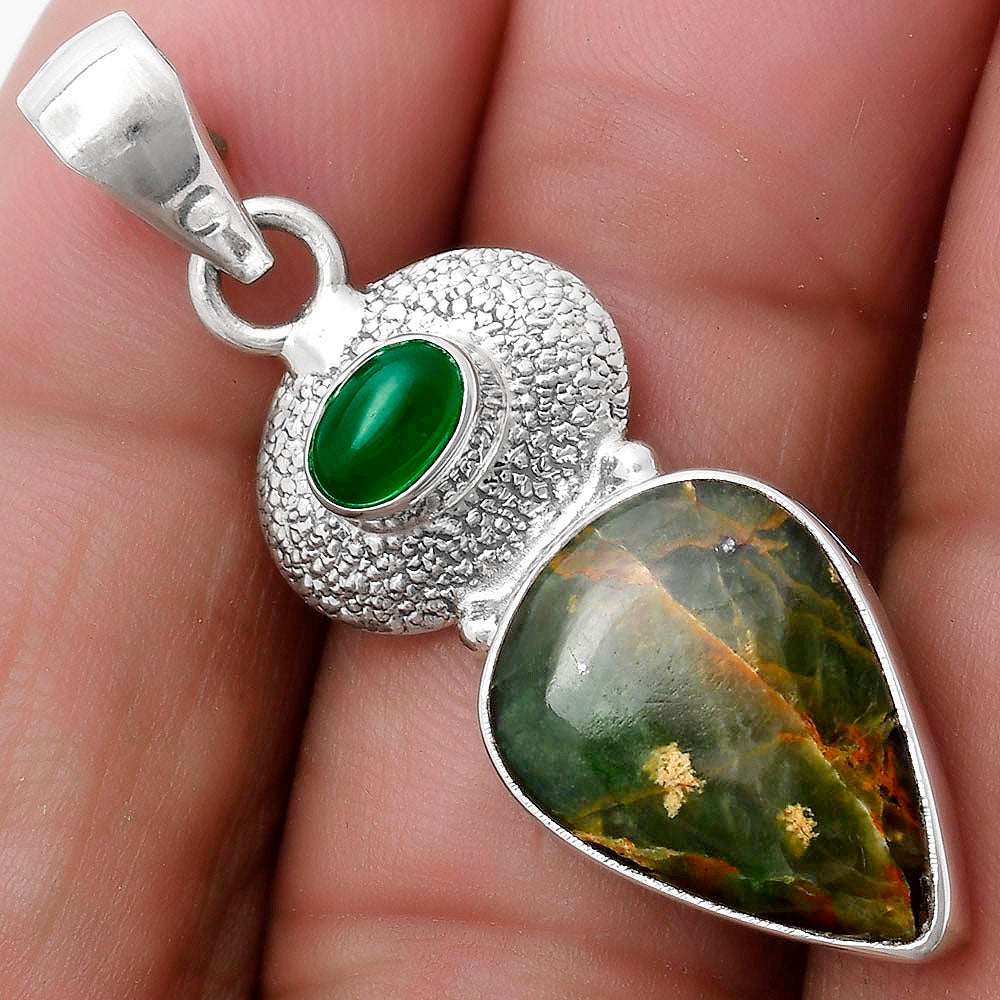Turquoise Magnesite & Green Onyx Pendant P-1676 SDP119725 LuxuryLifeWay Online Store