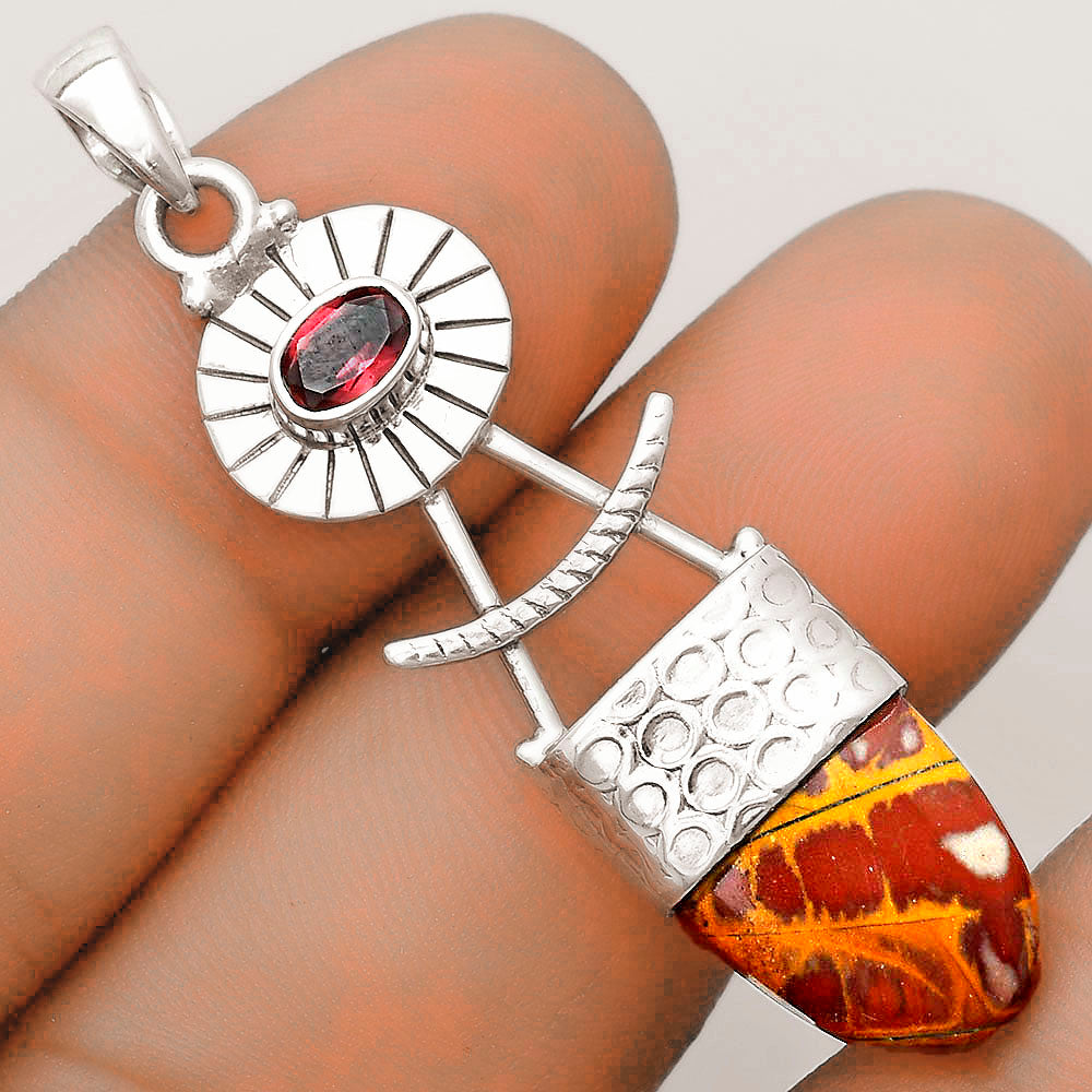 Natural Noreena Jasper & Garnet Pendant P-1193 SDP123141 LuxuryLifeWay Online Store