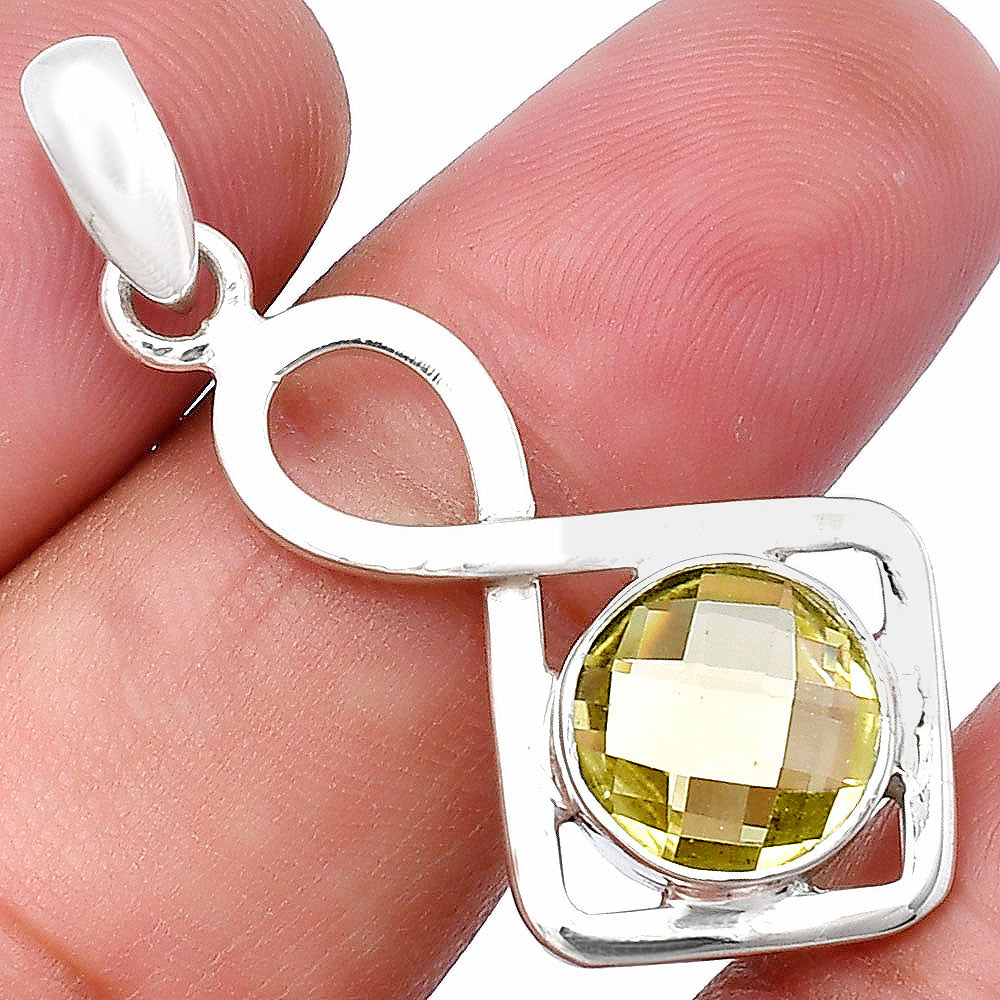 Lemon Quartz Checker Briolette Pendant P-1011 SDP143195 LuxuryLifeWay Online Store