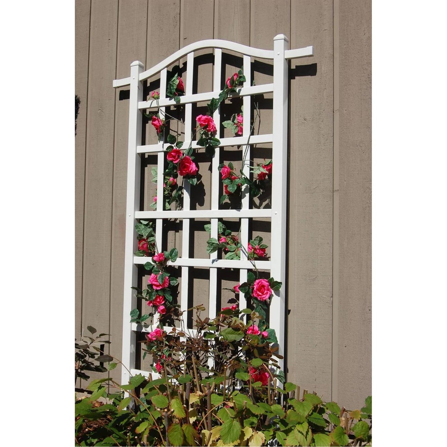 75-inch Outdoor White Vinyl Garden Plant Trellis with Ground Anchors LuxuryLifeWay Online Store