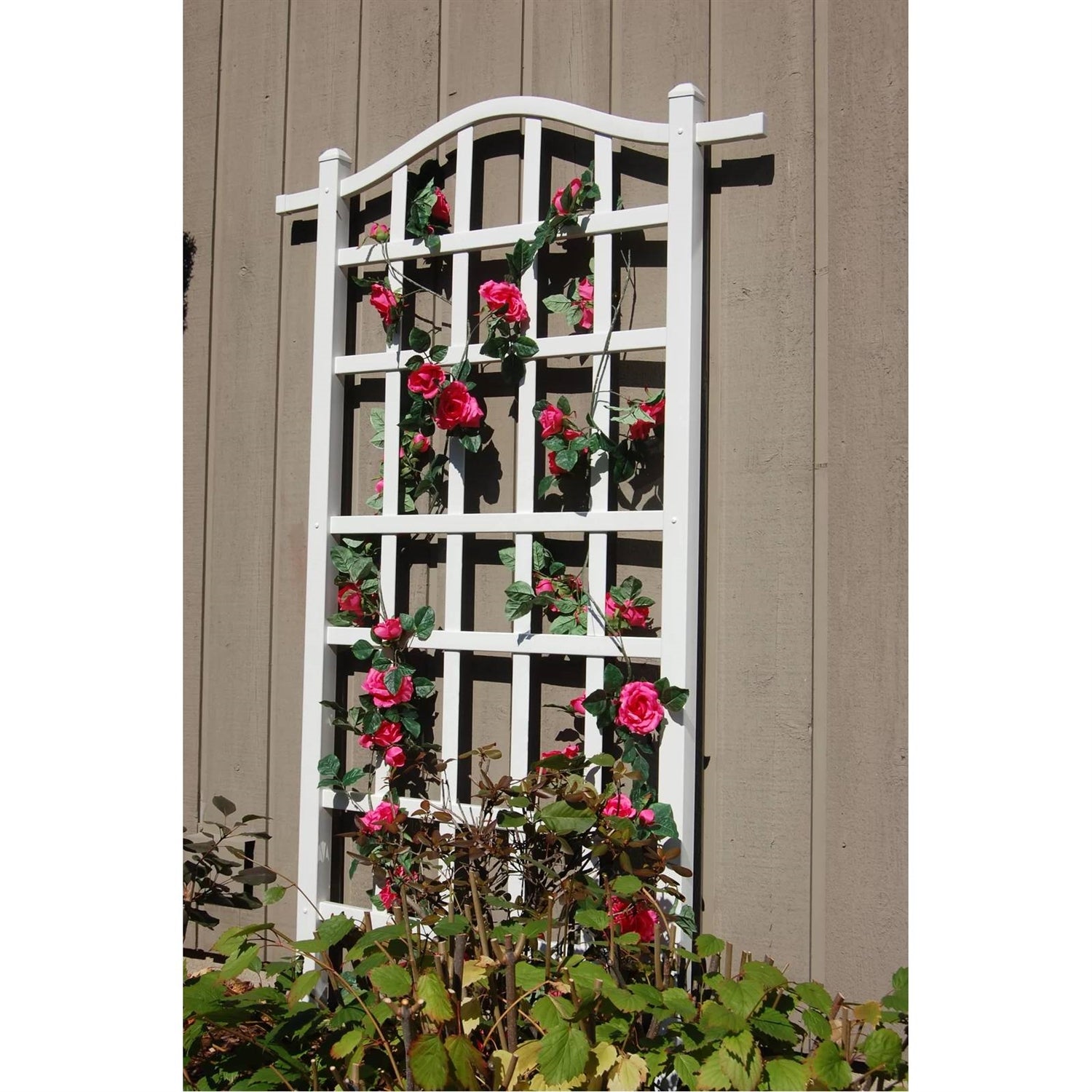 75-inch Outdoor White Vinyl Garden Plant Trellis with Ground Anchors LuxuryLifeWay Online Store