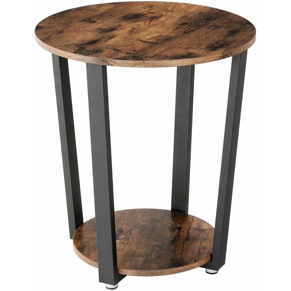 Farmhouse Rustic Round Side Table Nightstand End Table LuxuryLifeWay Online Store