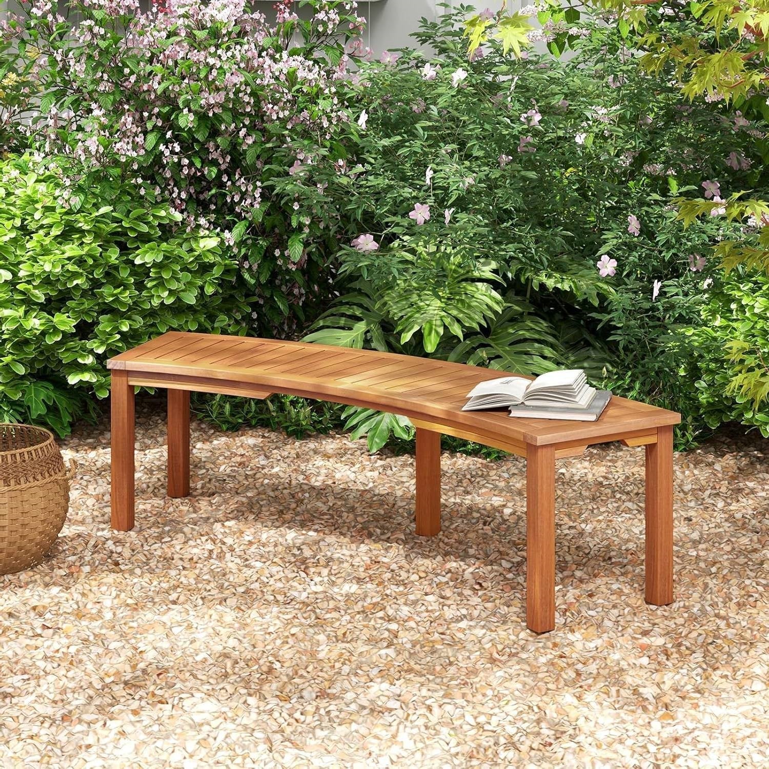 Set of 4 - Outdoor Curved Backless Garden Bench - Around Tree Table or Fire Pit LuxuryLifeWay Online Store