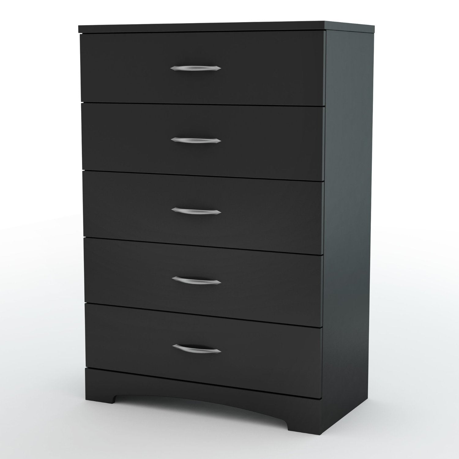 Modern 5-Drawer Bedroom Chest in Black Wood Finish LuxuryLifeWay Online Store