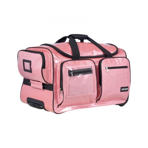 Dance Bag with Garment Rack, 23 Inch Rolling Dance Duffel, with Wheels, USB Port, Height Adjustable Clothes Rack, Privacy Protection Curtain, Ideal for Travel and Competitions, Sparkling Pink LuxuryLifeWay Online Store