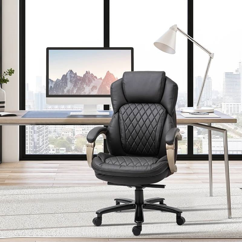 Brown Big and Tall Diamond Stitching Executive Adjustable Height Office Chair LuxuryLifeWay Online Store