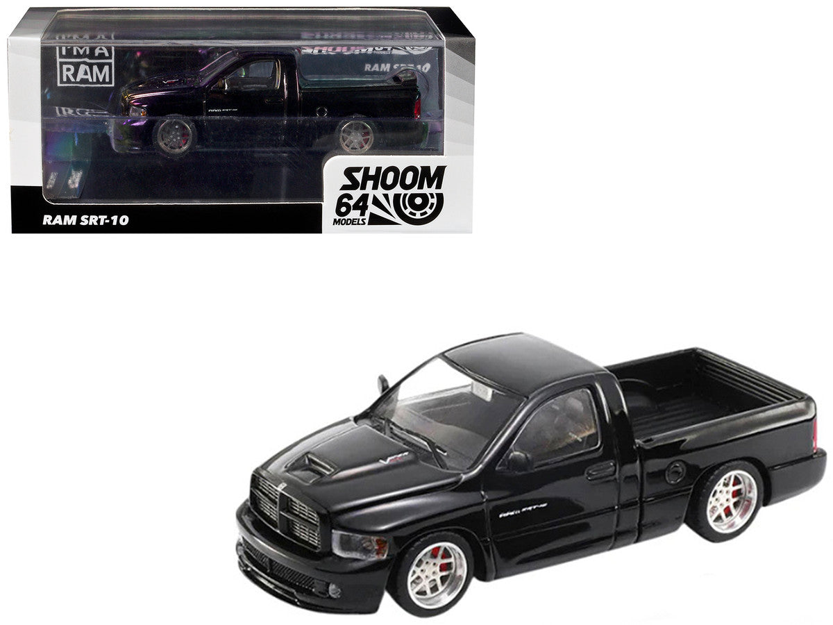 2003 Dodge Ram SRT-10 Pickup Truck Black 1/64 Diecast Model Car by Shoom64 Models LuxuryLifeWay Online Store