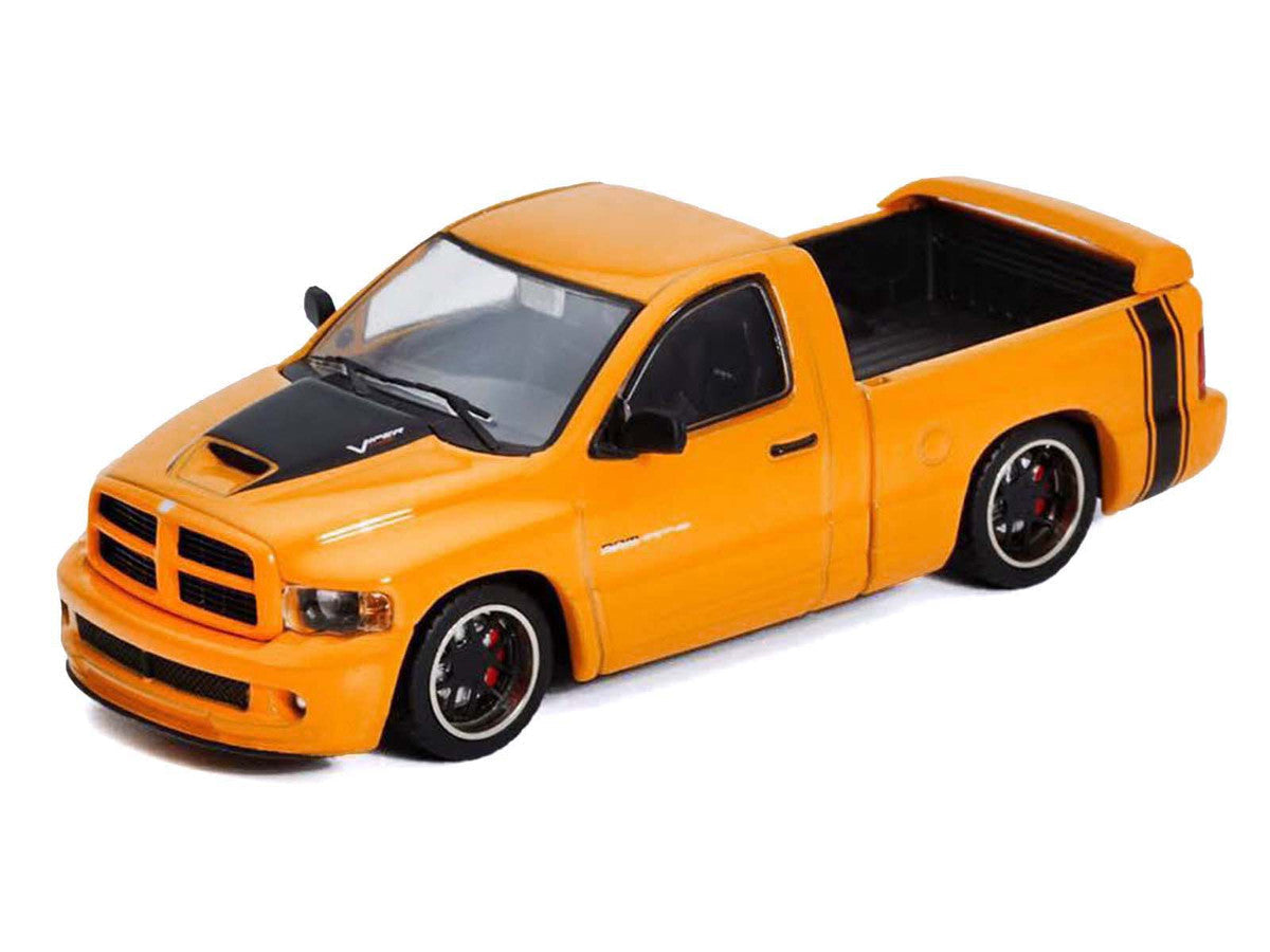 2003 Dodge Ram SRT-10 Pickup Truck Yellow with Black Tail Stripe 1/64 Diecast Model Car by Shoom64 Models LuxuryLifeWay Online Store