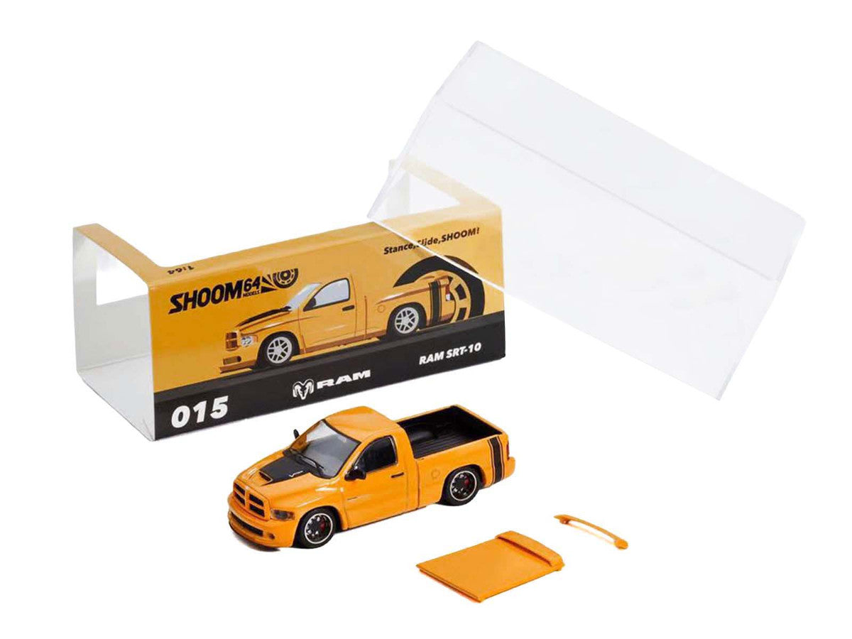 2003 Dodge Ram SRT-10 Pickup Truck Yellow with Black Tail Stripe 1/64 Diecast Model Car by Shoom64 Models LuxuryLifeWay Online Store
