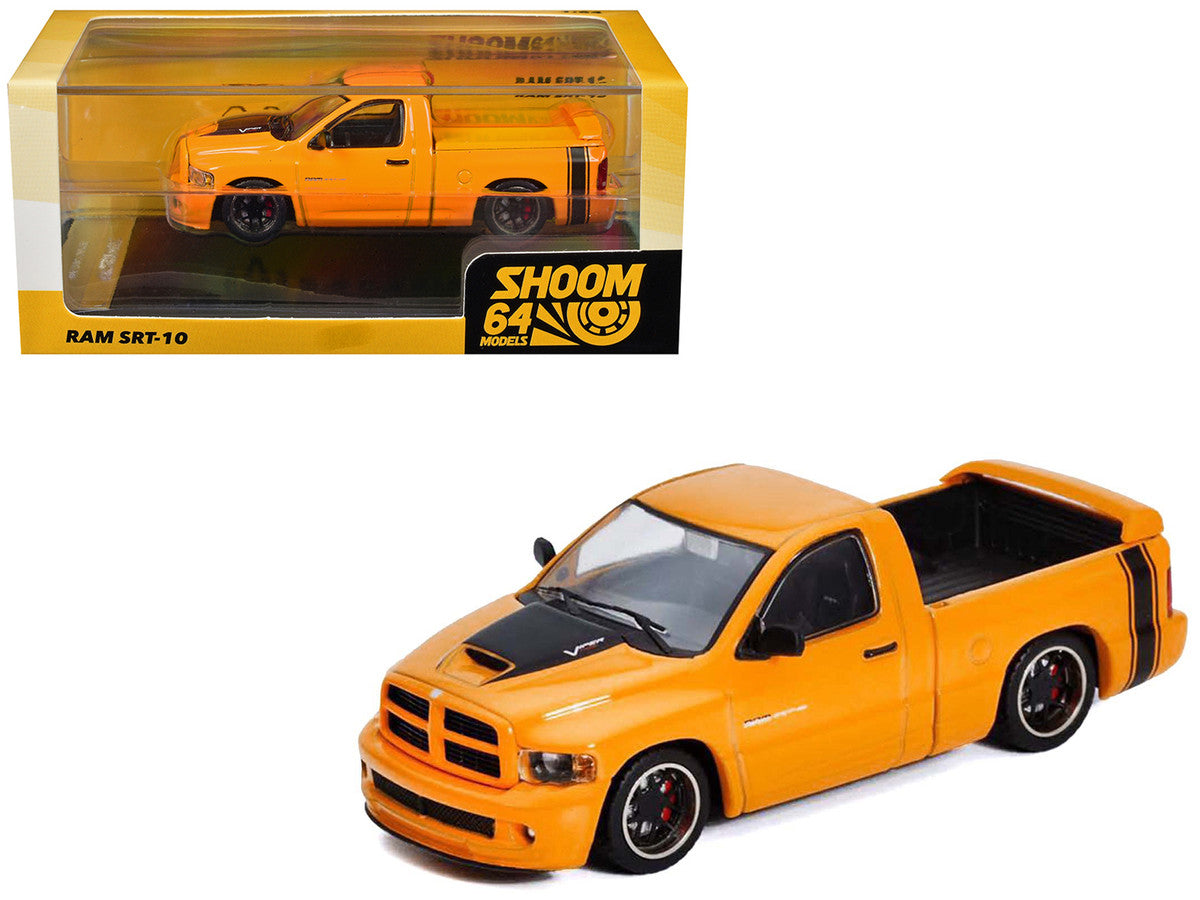 2003 Dodge Ram SRT-10 Pickup Truck Yellow with Black Tail Stripe 1/64 Diecast Model Car by Shoom64 Models LuxuryLifeWay Online Store