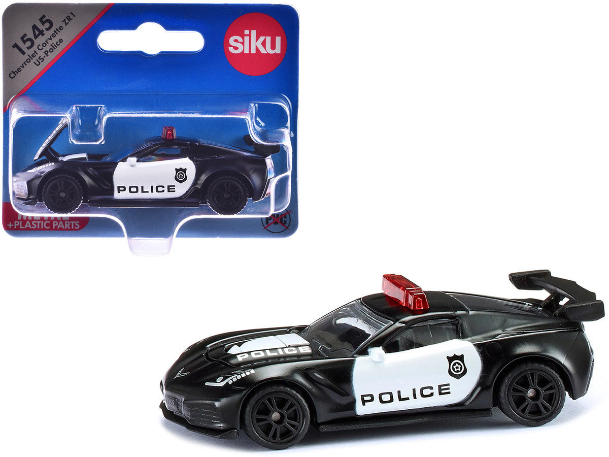 Chevrolet Corvette ZR1 Police Car Black and White Diecast Model Car by Siku LuxuryLifeWay Online Store