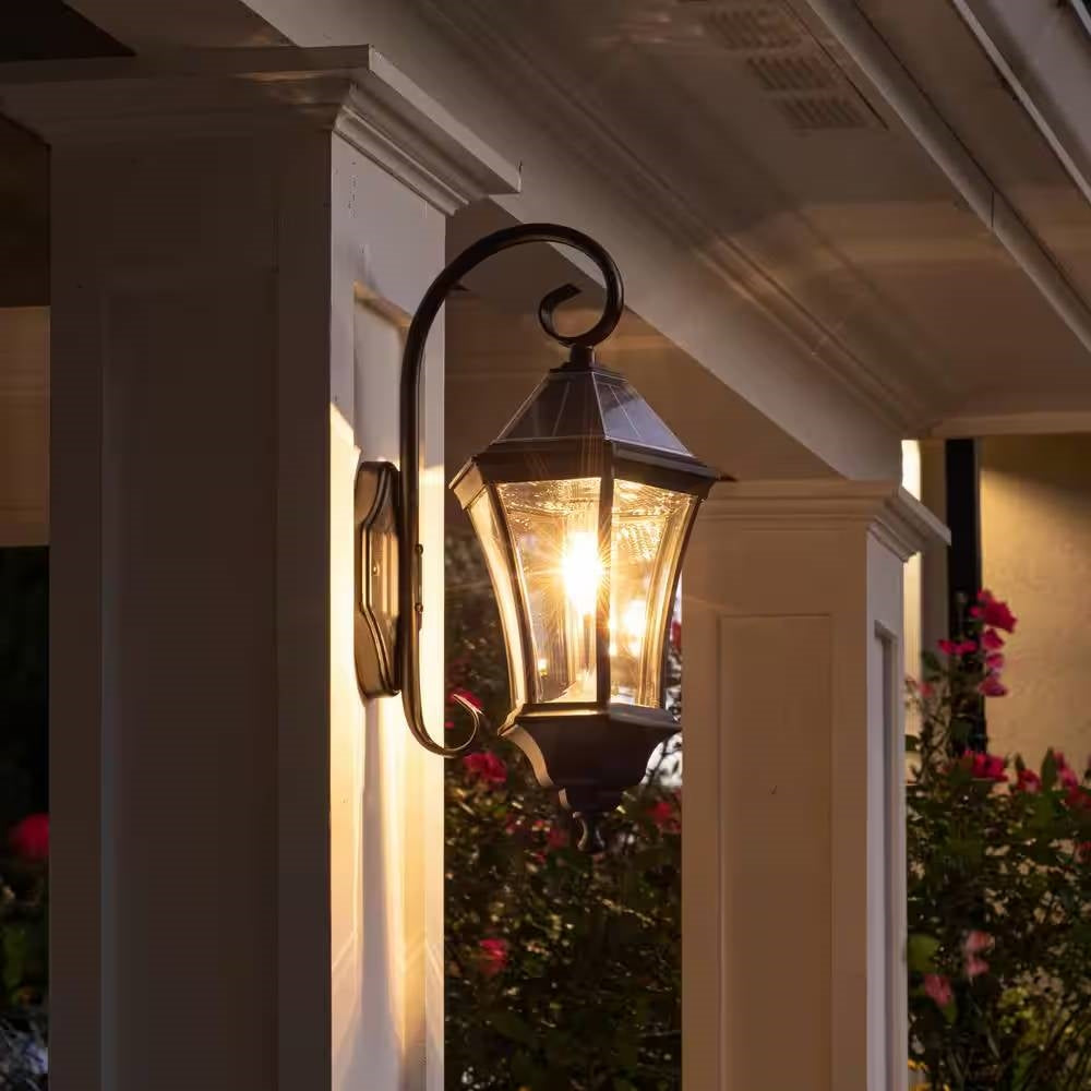 Outdoor Farmhouse Solar Wall Light in Black Finish - 150 Lumens LuxuryLifeWay Online Store