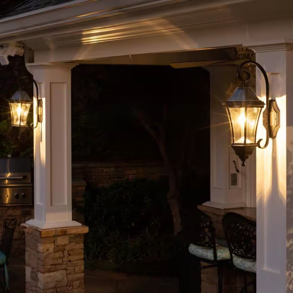 Outdoor Farmhouse Solar Wall Light in Black Finish - 150 Lumens LuxuryLifeWay Online Store