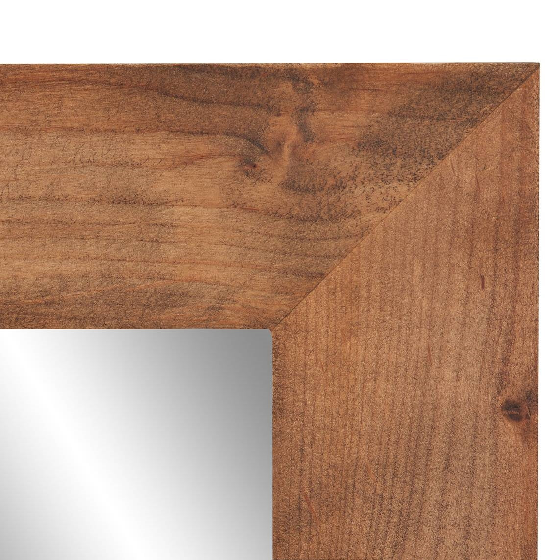 Set of 2 Modern Farmhouse Mirror Set Distressed Brown Wood Frame 31 x 24 inch LuxuryLifeWay Online Store