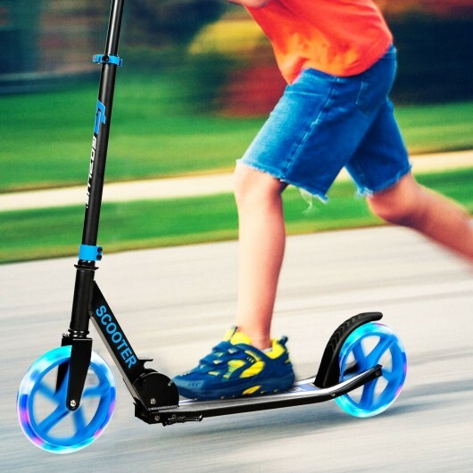 Portable Folding Sports Kick Scooter with LED Wheels-Blue - Color: Blue LuxuryLifeWay Online Store