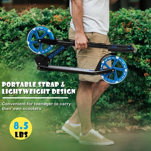 Portable Folding Sports Kick Scooter with LED Wheels-Blue - Color: Blue LuxuryLifeWay Online Store