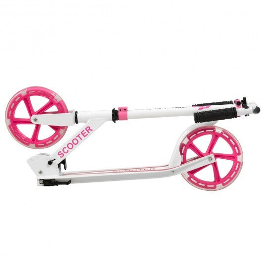 Portable Folding Sports Kick Scooter with LED Wheels-Pink LuxuryLifeWay Online Store
