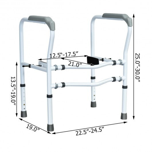 Steel Safety Toilet Rail with Created Fixable Clamp - Color: White LuxuryLifeWay Online Store
