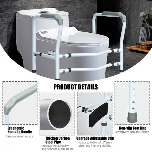 Steel Safety Toilet Rail with Created Fixable Clamp - Color: White LuxuryLifeWay Online Store