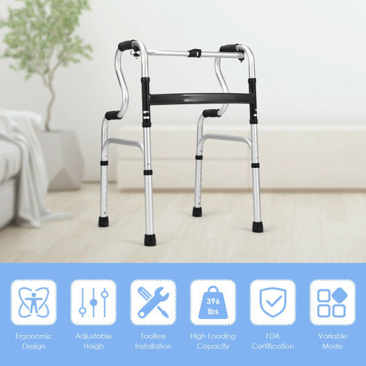 One-Button Folding Aluminum Walking Frame Walker LuxuryLifeWay Online Store