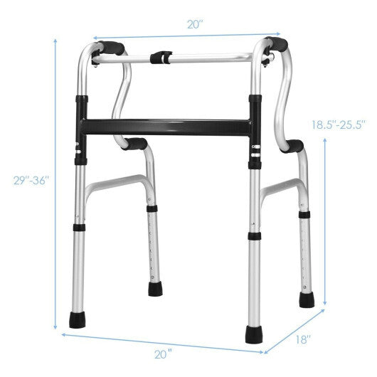One-Button Folding Aluminum Walking Frame Walker LuxuryLifeWay Online Store