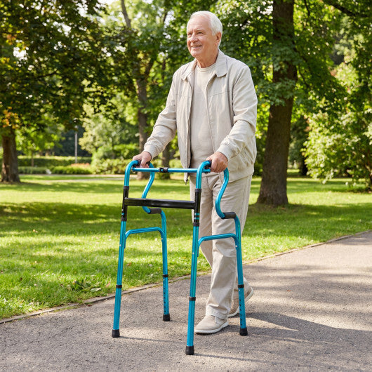 One-Button Folding Aluminum Walking Frame Walker LuxuryLifeWay Online Store