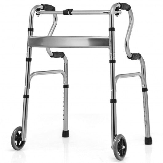 Aluminum Heavy-Duty Folding Wheeled Stand-Assist Walker-Gray - Color: Gray LuxuryLifeWay Online Store