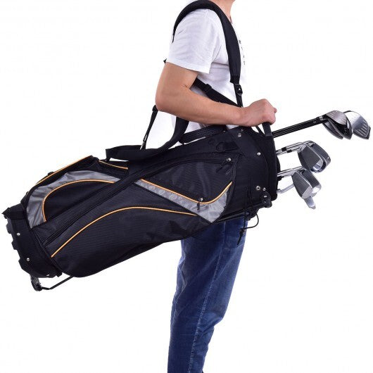 9 Inch Golf Stand Bag Divider Carry Pockets Storage - Color: Black LuxuryLifeWay Online Store
