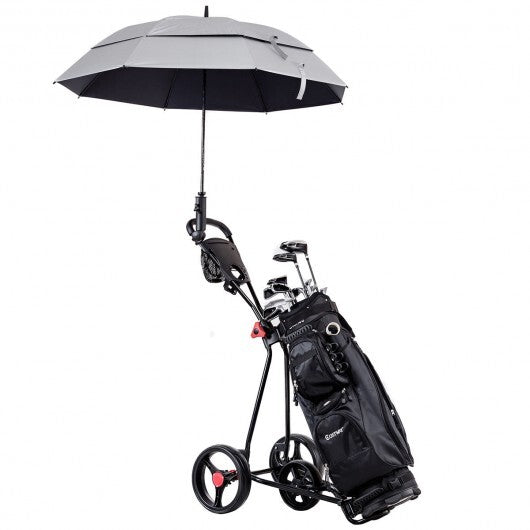 3 Wheel Durable Foldable Steel Golf Cart with Mesh Bag LuxuryLifeWay Online Store