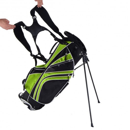 Golf Stand Cart Bag with 6-Way Divider Carry Pockets-Green - Color: Green LuxuryLifeWay Online Store