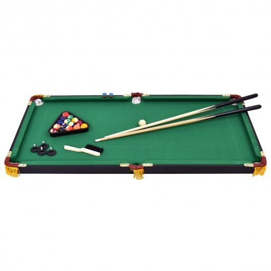 47 Inch Folding Billiard Table with Cues and Brush Chalk -Green LuxuryLifeWay Online Store