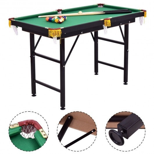 47 Inch Folding Billiard Table with Cues and Brush Chalk -Green LuxuryLifeWay Online Store