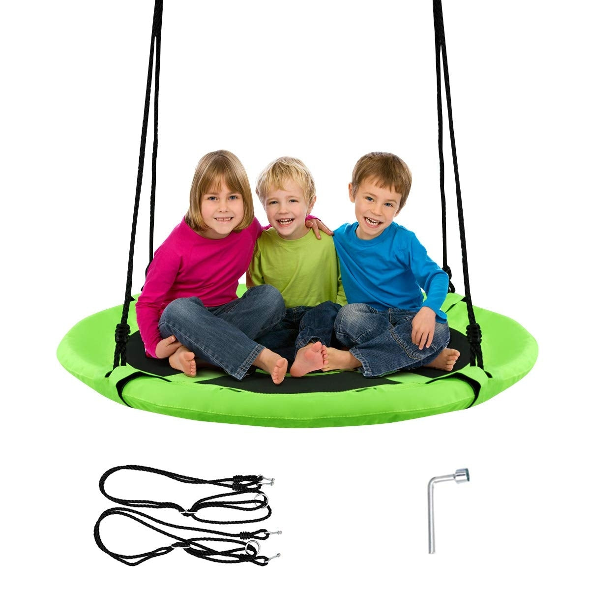 40 Inch Flying Saucer Tree Swing Indoor Outdoor Play Set-Green - Color: Green LuxuryLifeWay Online Store