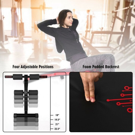 Abdominal Twister Trainer with Adjustable Height Exercise Bench-Red LuxuryLifeWay Online Store