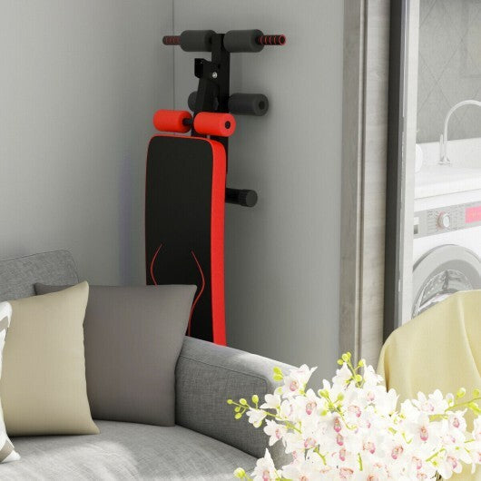 Folding Weight Bench Adjustable Sit-up Board Workout Slant Bench-Red LuxuryLifeWay Online Store