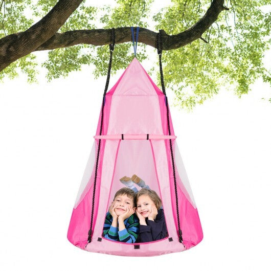 2-in-1 40 Inch Kids Hanging Chair Detachable Swing Tent Set-Pink - Color: Pink LuxuryLifeWay Online Store