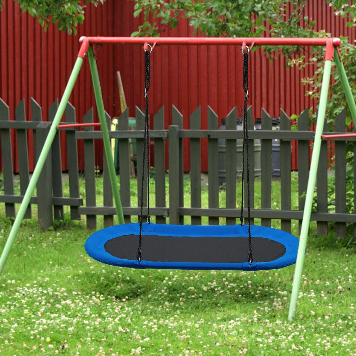 60 Inch Saucer Surf Outdoor Adjustable Swing Set-Blue+Black - Color: Blue LuxuryLifeWay Online Store