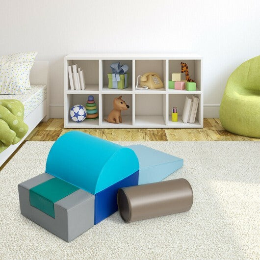 6 Piece Climb Crawl Play Set Indoor Kids Toddler-Light Blue - Color: Light Blue LuxuryLifeWay Online Store